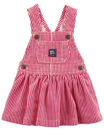 OshKosh BGosh Baby Girls Overall Striped Print Dress 